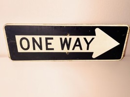 Wooden One Way Street Sign &quot;Right&quot; RARE Vintage Antique 12&quot; x &quot;36 Reflective - £62.21 GBP