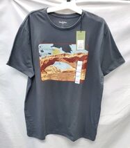 Goodfellow Men's Large Landscape Print Short Sleeve Graphic T-Shirt Charcoal image 2