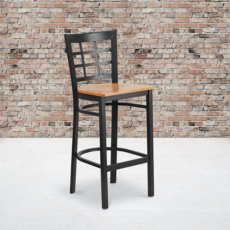 Black Window Stool-Nat Seat XU-DG6R7BWIN-BAR-NATW-GG