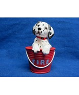 PG Fine Porcelain Fire Dog Dalmatian Inside Bucket Fireman Firefighter 1994 - £15.97 GBP