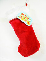 Christmas Mantel Stockings Fireplace Stocking Red &amp; White 14 inches with Hanger - £6.14 GBP