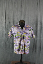 Vintage Hawaiian Shirt -  Hut and Hula Pattern by Rainbow Hawaii - Men&#39;s Large - £43.96 GBP