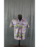 Vintage Hawaiian Shirt -  Hut and Hula Pattern by Rainbow Hawaii - Men&#39;s... - £44.20 GBP