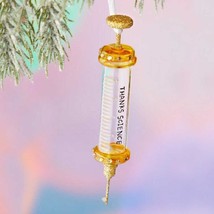 THANKS SCIENCE CHRISTMAS TREE ORNAMENT 5&quot; Glass Virus Vaccine Immunology... - $19.95