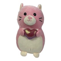 Squishmallows Hug Mees 10” Cam The Cat Heart Pink Animal Plush Valentine... - $19.75