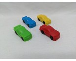 Lot Of (4) Plastic Card Board Game Player Pieces Red Blue Green Yellow - £17.40 GBP