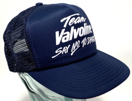 Team Valvoline Trucker Cap-Say No To Drugs-Blue-Mesh-Puff Letters-Snapba... - £17.59 GBP