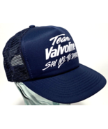 Team Valvoline Trucker Cap-Say No To Drugs-Blue-Mesh-Puff Letters-Snapback-Vtg - £17.74 GBP