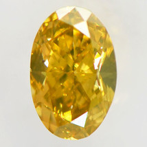 Oval Cut Diamond Fancy Yellow Brown Color Loose VS2 IGI Certified 0.54 Carat - £423.23 GBP
