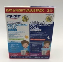 4PK Equate Childrens Multi-Symptom Cold Daytime Berry 4oz Exp 08/25 Or L... - £12.08 GBP