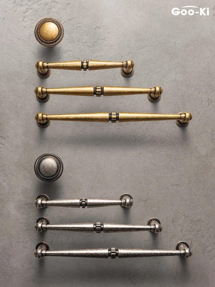 Traditional Vintage Antique Yellow Bronze Cabinet Handles Kitchen Cupboard Pul - £6.83 GBP+