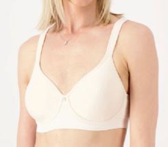 Breezies Floral Stripe Seamless Wirefree T-Shirt Bra- Champagne, 36DD - £13.68 GBP