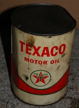 Vintage Oil Can Texaco Motor Oil One Quart Metal Can - $46.74