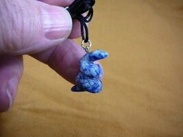 (an-snake-7) COILED SNAKE rattle BLUE SODALITE carving Pendant NECKLACE ... - $8.00