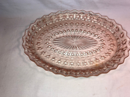 Vintage Pink Holiday 11.25 Inch Platter Depression Glass Mint - £23.62 GBP