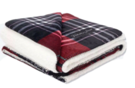 Victoria&#39;s Secret Plaid Sherpa Blanket Throw, 50” X 60” - £47.15 GBP