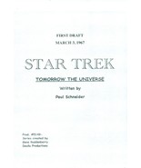 STAR TREK: TOMORROW THE UNIVERSE unfilmed 1967 repro TV series script - $21.99