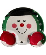 Christmas Snowman Design Divided Plastic Divided Plate Tray New - €3,67 EUR
