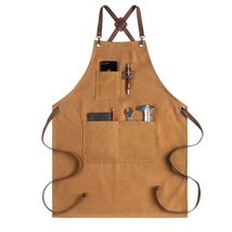 CONTAIL Heavy Duty Cotton Canvas Chef Apron Brown Adjustable Cross Back - €3,32 EUR