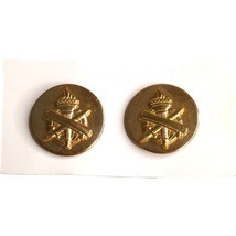 Pair Set US Army Civil Affairs Disc Gold Tone Metal Badge Insignia Pins - $5.86