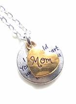 New Mom In Heaven Necklace Hold You In My Heart Two Tone Charms In Memory - $19.75