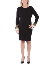 MSRP $38 Ny Collection Color Block Bell Sleeve Sweater Dress Black Size ... - $12.97