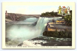 Postcard Carillon Tower Rainbow Bridge American Niagara Falls Goat Island - $3.75