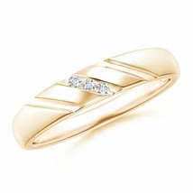 ANGARA 0.04Ct G VS2 Diamond Wedding Band in 14K Gold Size 3-13 (GVS2, 0.04 Ctw) - £482.78 GBP