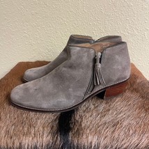 Vionic Women&#39;s 9 Joy Serena Zip Up Block Heel Ankle Bootie Greige Tassel... - $944.74 MXN