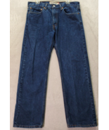 Levi&#39;s 505 Jeans Men&#39;s Size 34 Blue Denim Cotton Pockets Flat Front Stra... - €22,18 EUR