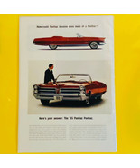 Vintage 1965 Pontiac Bonneville Red Convertible Automobile Print Ad - £7.71 GBP