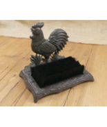 Rooster Boot Brush Shoe Cleaner Cast Iron Farmhouse Decor Mud Room Rusti... - $42.06 CAD