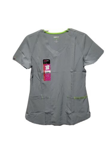 Primary image for Scrubstar Women's Scrub Top Solid V-Neck Ash Gray Color Small NWT