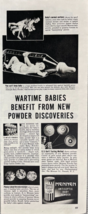 Mennen Baby Powder 1943 Magazine Print Ad WWII Era Wartime Babies Benefit - $14.45