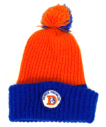 Vintage Denver Broncos Patch Knit Beanie Hat Orange Blue NFL Football Co... - $646.96 MXN