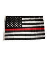 3x5 Embroidered Sewn USA Fire Dept. Red Line 210D Solarmax Nylon Flag 3&#39;x5&#39; - £23.01 GBP