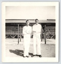 1940s Photo Of Two U.S. Navy Sailors In Dress Whites Black And White - £7.66 GBP