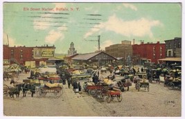 Postcard Elk Street Market Buffalo New York 1913 - $9.89