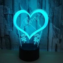 Hook LOVE 3D Small Night Lamp Colorful Touch - £7.52 GBP