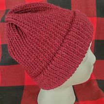 100% Natural Fiber (Wool/Yak/Alpaca) Burgundy Beanie - Handmade  - £14.23 GBP