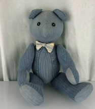 Vintage Lee Blue Jeans Denim Stuffed Plush Jointed Cloth Teddy Bear  - £63.07 GBP