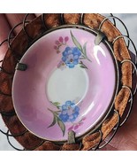 Vintage Small Porcelain Floral Plate In Decorative Metal / Velvet Holder... - €6,90 EUR