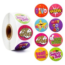 500pcs/roll Cute Words Stickers for Kids Teacher Reward Stickers School  - £7.18 GBP+