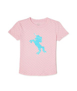 Wonder Nation Girls Unicorn Reversible Sequins Pink S/S T-Shirt Sz S 6-6X - £7.08 GBP