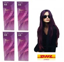 4 X Berina Hair Dye A6 Violet Purple Color Fashion Style Permanent Color Cream - £30.37 GBP