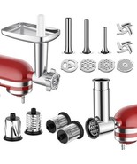 Meat Grinder &amp; Grater Set for KitchenAid Mixer, Sausage Tubes, 4 Blades - $442.69 MXN