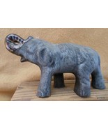Vintage Black Ceramic Elephant with Trunk Up 5 x 8&quot; - £20.47 GBP
