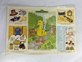 1981 Big Bird Sesame Street Activity Vinyl Placemat Restaurant Numbers L... - $370.11 MXN