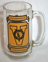 Vintage 80s Vanderbilt Commodores 5.5&quot; Glass Beer Mug Football Basketball - £19.77 GBP