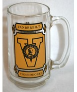 Vintage 80s VANDERBILT COMMODORES 5.5&quot; Glass BEER MUG Football Basketball - £19.45 GBP